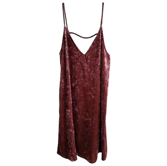 Sage the Label Pink Crushed Velvet Mini Dress Medium Y2K Inspired Slip Dress - Picture 1 of 5